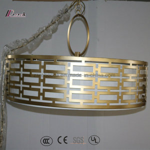 Decorative Metal Pendant Lamp with Linen Shade for Hotel