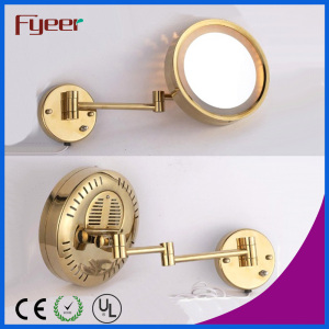 Fyeer Single Side Gold Plated Wall LED Makeup Mirror