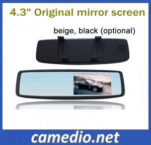 Universal Car Rearview Mirror Monitor with 4.3 Inch HD LCD Screen with 2 Way AV Input